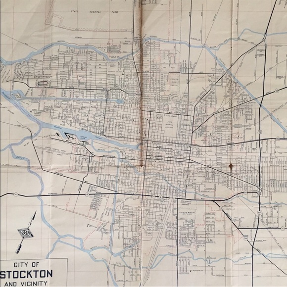 1960’s Stockton, California & Vicinity Map - Picture 3 of 8